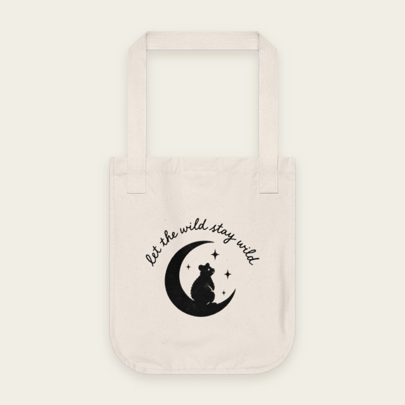Let the Wild Stay Wild quokka tote bag in Natural